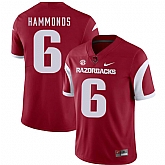 Arkansas Razorbacks 6 T.J. Hammonds Red College Football Jersey Dzhi,baseball caps,new era cap wholesale,wholesale hats